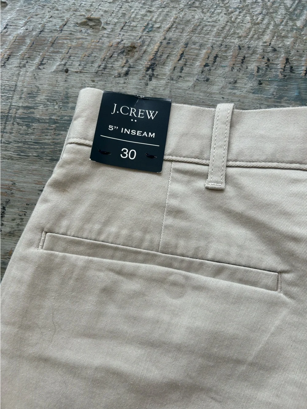 J. Crew Men's Flat Front Chino Shorts in Light Tan Stone Color